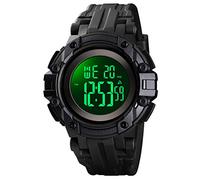 TONSHEN Montre Homme 50M Etanche LED Électronique Alarma Chronomètre Outdoor Militaire Digital Sport Montres Bracelet (Noir)