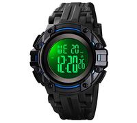TONSHEN Montre Homme 50M Etanche LED Électronique Alarma Chronomètre Outdoor Militaire Digital Sport Montres Bracelet (Bleu)