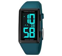 TONSHEN Montre LED Digital Double Temps Alarma Chronomètre Date 50M Etanche Outdoor Militaire Montre Bracelet Plastique et Caoutchouc (Bleu)