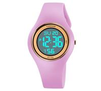 TONSHEN Montre Unisex LED Électronique Digital Alarma Chronomètre Date 50M Etanche Outdoor Militaire Plastique et Caoutchouc Multifonctionnel Montre Bracelet (Violet)