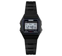 TONSHEN Simple Digitale Sport Montres Femme Montres Garçon et Fille 50M Etanche LED Électronique Multifonctionnelnel Plastique Caisse et Caoutchouc Ruban Mode Montres Bracelet (Noir)