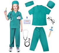 TonStyle Costume de Médecin pour Enfants, Ensemble de Blouse de Médecin Costume Enfant Garcon avec Accessoires, Costume d'halloween, Jouet D'Imitation et Cadeau pour Enfants Fille dès 3 Ans (S)