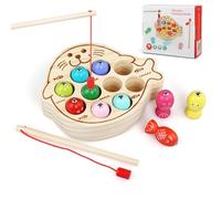 TonStyle Jeu de pêche, Jeux Enfants 3 Ans, Jeux Montessori, Jouets en Bois Jeu de Pêche Magnetique, Jouets Educatif pour Bébés 4 5 Ans, Cadeau Garçon Fille, Cadeau pour Enfants à Partir de 3 Ans