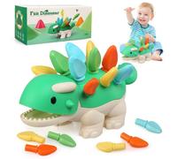 TonStyle Jouet Montessori 18 Mois, Jeux Montessori Enfant 1 2 3 Ans, Jouets Sensoriels Dinosaures, Motricité Fine Bebe, Compter et Couleurs Jeu de Tri Éducatif Cadeau pour Garçon Fille 2 3 Ans
