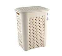 Tontarelli Arianna Panier à Linge, Ajouré, Plastique, Beige, 50 litres