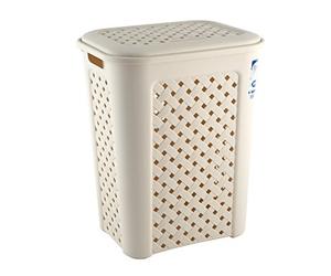 Tontarelli Arianna Panier à Linge, Ajouré, Plastique, Beige, 50 litres