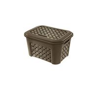 Tontarelli Arianna Panier à Linge avec Couvercle,Plastique, Marron, 24 litres