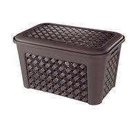 Tontarelli Arianna Panier à Linge avec Couvercle, Plastique, Marron, 48 Litres
