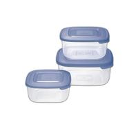 Tontarelli Frigobox Lot de 3 boîtes de rangement pour aliments carrés avec couvercle océan