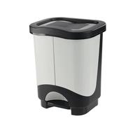 Tontarelli Poubelle de collection différenciée de recyclage Idea 2 compartiments gris et noir 10,5 litres