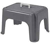 Tontarelli Tabouret avec poignées, Gris, 38 x 30 x 24, Multicolore, Taille Unique