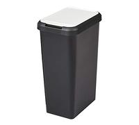 TONTARELLI Touch&lift Poubelle 45 litres unitaire noir avec couvercle blanc 46 l