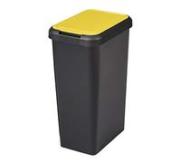TONTARELLI Touch&Lift Poubelle unitaire 45 l Noir avec Couvercle Jaune