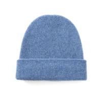 tonten 100% Pur Cachemire Bonnet Double Couche pour Femmes, Hiver Bonnet de Ski épais Doux et Chaud pour Femmes (FR/ES, Alpha/Lettres, Taille Unique, Bleu)