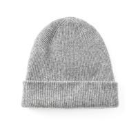 tonten 100% Pur Cachemire Bonnet Double Couche pour Femmes, Hiver Bonnet de Ski épais Doux et Chaud pour Femmes (FR/ES, Alpha/Lettres, Taille Unique, Gris)