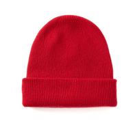 tonten 100% Pur Cachemire Bonnet Double Couche pour Femmes, Hiver Bonnet de Ski épais Doux et Chaud pour Femmes (FR/ES, Alpha/Lettres, Taille Unique, Rouge)