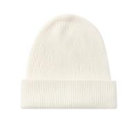 tonten 100% Pur Cachemire Bonnet Double Couche pour Femmes, Hiver Bonnet de Ski épais Doux et Chaud pour Femmes (FR/ES, Alpha/Lettres, Taille Unique, Blanc)