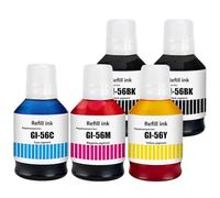 TONTINTA GI-56 GI56 Cartouches d'encre Eompatibles 5 Eouleurs pour Imprimantes GX7050 GX6050 GX5050 GX4050 GX3050 (Noir 170 ML, CMY 135 ML)