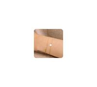 TONTMY STUDIOS Bracelet pour femme en or 14 carats - Bracelets empilables tendance - Chaîne satellite Figaro - Lien cubain minimaliste - Bracelet délicat - Bracelet tennis réglable - Laiton