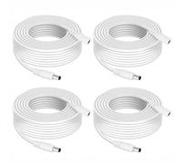 Tonton 0.5m/1.64ft Câble Extension DC 5.5mm x 2.1mm, 12V Câble de Connexion DC/Courant continu Extension de câble DC pour caméras de Surveillance CCTV, LED Strip. Blanc 0.5M (Pack de 4)