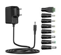 Tonton 12V 1A Alimentation, 3M Universal AC DC Power Adapter avec 8 Prises DC pour 12V 0.3A 0.5A 0.8A 1A électronique comme LED Bande lumière CCTV caméra etc. 1000mA Max (Longueur du câble 3Meter)