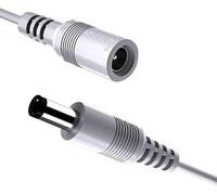TONTON 5M Câbles d'extension 12V DC, câble d'extension 2.1mm x 5.5mm compatible avec adaptateur d'alimentation ou chargeur mural 12V DC pour caméra de sécurité CCTV, caméra IP, 2Pack 5M (Blanc)