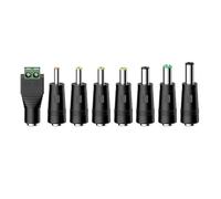 TONTON Adaptateur d'alimentation CC universel 8 en 1 - 5,5 x 2,1 mm - Prise femelle vers mâle - Pour caméra de surveillance, routeur, ordinateurs portables et ordinateurs portables, etc. - Adaptateur