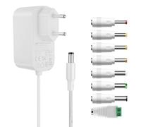 Tonton Adaptateur Universel AC-DC 12V 0,5-3A Chargeur d'alimentation AC240V à DC12V pour caméra de surveillance et bande LED (8 adaptateurs mâles)