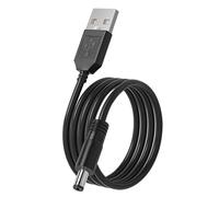 TONTON Câble de charge 1,5 m - Fiche creuse 3,5 mm - Adaptateur USB - Power PC - 150 cm CC - Noir - Câble de charge USB portable de 1,5 m - Compatible avec Foreo Luna 4/Luna 3/Luna Mini 3/Luna/Luna