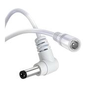 Tonton Câble d'Extension DC 0,5M, Câble d'alimentation 12V 5,5mm x 2,1mm, Câble L-Forme à Angle Droit de 90 Degrés, Supporte DC 5V~24V pour Caméras de Surveillance, DVR, NVR, Blanc 50CM (2 Pièces)