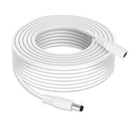 Tonton Câble Extension DC 5Meter, DC 12 Volt Netzteil Adapterkabel, 2,1mm/5,5mm DC Stecker Verlängern, zusätzliche 5Meter 15ft Länge für DC 12V Netzteil Überwachungskamera Ladegerät, 5M (1 Pack)