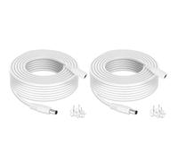 TONTON Câble Extension DC 8M, DC 5,5mm x 2,1mm Adaptateur d'alimentation Câble Extension DC, caméra réseau IP, DVR, LED Strip etc. Blanc 8M (Pack de 2)