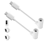 Tonton Lot de 2 adaptateurs baril fiche vers USB-C pour panneau solaire Ring, CC femelle vers USB-C mâle, compatible avec Stick Up Cam Pro et Spotlight Cam Plus/Pro, blanc