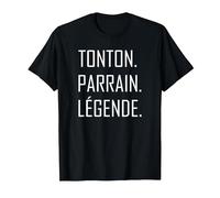 Tonton Parrain Legende Drôle Baptême Fêter Naissance Cadeau T-Shirt, Homme, Noir, XL