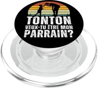 Tonton Veux-tu être Mon Parrain Cadeau Demande Parrain Rétro PopSockets PopGrip pour MagSafe