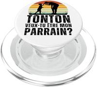 Tonton Veux-tu être Mon Parrain Cadeau Demande Parrain Rétro PopSockets PopGrip pour MagSafe