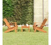 Tonture Adirondack Salon de jardin 3 pièces en bois d'acacia massif, bancs pliables, 126 x 84 x 90 cm, pour terrasse, balcon, extérieur, bois d'acacia robuste, expérience d'assise confortable
