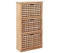 Tonture Armoire à Chaussures en Bois de Noyer Massif 55x20x104 cm avec 3 Compartiments, Meuble de Rangement modulable pour entrée, Chambre, Placard, Support Organisateur