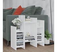 Tonture Armoire à étagère, blanche, 60 x 26 x 60 cm, en bois avec 6 compartiments, table d'appoint polyvalente pour salon, couloir, cuisine, espace de rangement pratique
