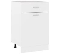 Tonture Armoire à tiroirs Lyon Blanc 50 x 46 x 81,5 cm Bois d'ingénierie Meuble de Rangement Moderne pour Cuisine, Salle à Manger ou Salon avec Porte sécurisée et système Mural
