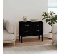Tonture Armoire Console en Bois de pin Massif Noir 90x40x78 cm avec tiroirs de Rangement et Surface d'exposition pour Salon Salle à Manger entrée Bureau