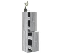Tonture Armoire d'apothicaire en Bois d'ingénierie Gris Sonoma 30x41x144,5cm avec 4 tiroirs, Rangement Multifonction pour Bureau, Cuisine, Salon ou Chambre, capacité 60 kg