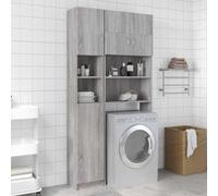 Tonture Armoire de Bain Sonoma Gris 32x25,5x190 cm en Bois d'ingénierie avec Porte configurable, Rangement Pratique pour Salle de Bain, Maison ou Appartement, Design Compact et Stable