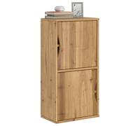 Tonture Armoire latérale ODDA 40x24x79 cm en Bois Massif de pin avec 2 Compartiments Rangement Robuste pour Salon Salle à Manger ou entrée
