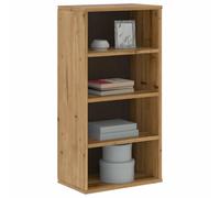 Tonture Armoire latérale ODDA 40x24x79 cm en Bois Massif de pin avec 4 Compartiments Ouverts, Meuble de Rangement Robuste pour Salon Salle à Manger ou entrée, Finition Cire Miel