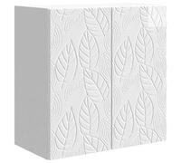 Tonture Armoire murale blanche brillante en bois 59 x 31 x 60 cm avec 2 portes et étagère, montage mural, armoire polyvalente peu encombrante pour salon, bureau, couloir, garage et atelier