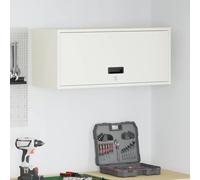 Tonture Armoire Murale pour Garage Blanc 80 x 33 x 35 cm avec Serrure, Porte basculante, Rangement sécurisé, idéal pour Outils, vêtements et Stockage dans intérieur Moderne