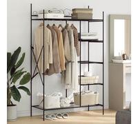 Tonture Armoire ouverte noire 104,5 x 45 x 172 cm en acier avec beaucoup d'espace de rangement, étagères métalliques, pieds de poteau stables, pour chambre à coucher, couloir, dressing, design moderne