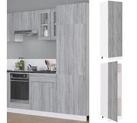 Tonture Armoire réfrigérée Lyon Gris Sonoma 60 x 57 x 207 cm en Bois d'ingénierie avec 4 étagères et 3 Portes pour Rangement Cuisine Salle à Manger Salon