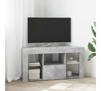 Tonture Armoire TV d'angle LED - Gris béton - 103 x 40 x 50 cm - Matériau du bois - Design moderne - Montage mural - Avec alimentation USB - Idéal pour le salon et l'électronique grand public